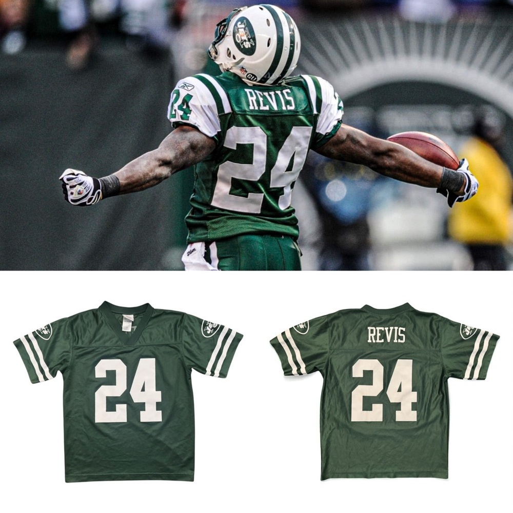 Team Apparel NFL NY Jets Youth Unisex Jersey Darrell Revis NFL Size L 12 / 14